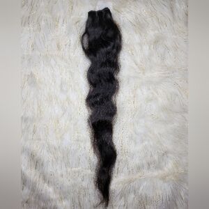 NATURAL BLACK Black WAVY INDIAN TEMPLE 100% HUMAN HAIR